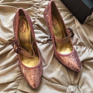 Pink Glitter Mary Janes
